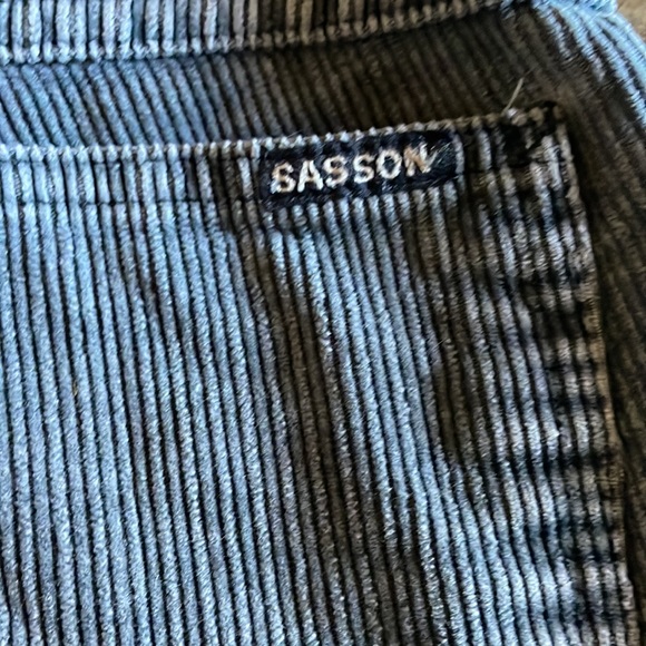Vintage distressed Sasson blue gray corduroy pants with ankle zips - Picture 9 of 12
